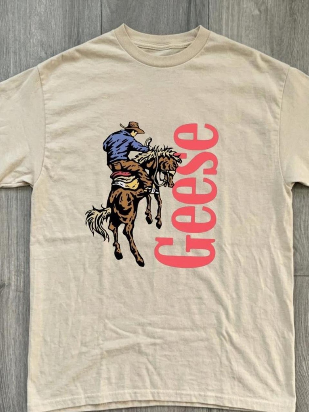 Graphic Rodeo Tee with Pink 'Geese' Logo